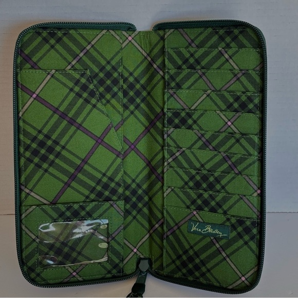 EUC Vera Bradley Green Pink Purple Paisley Print Women's Clutch Wallet - Picture 7 of 9